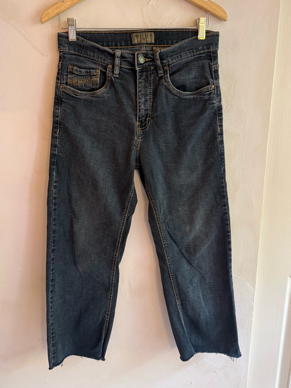 Urban Star | Men's Jeans 30x31 | Dark Wash Cropped Raw Hem | Straight Leg